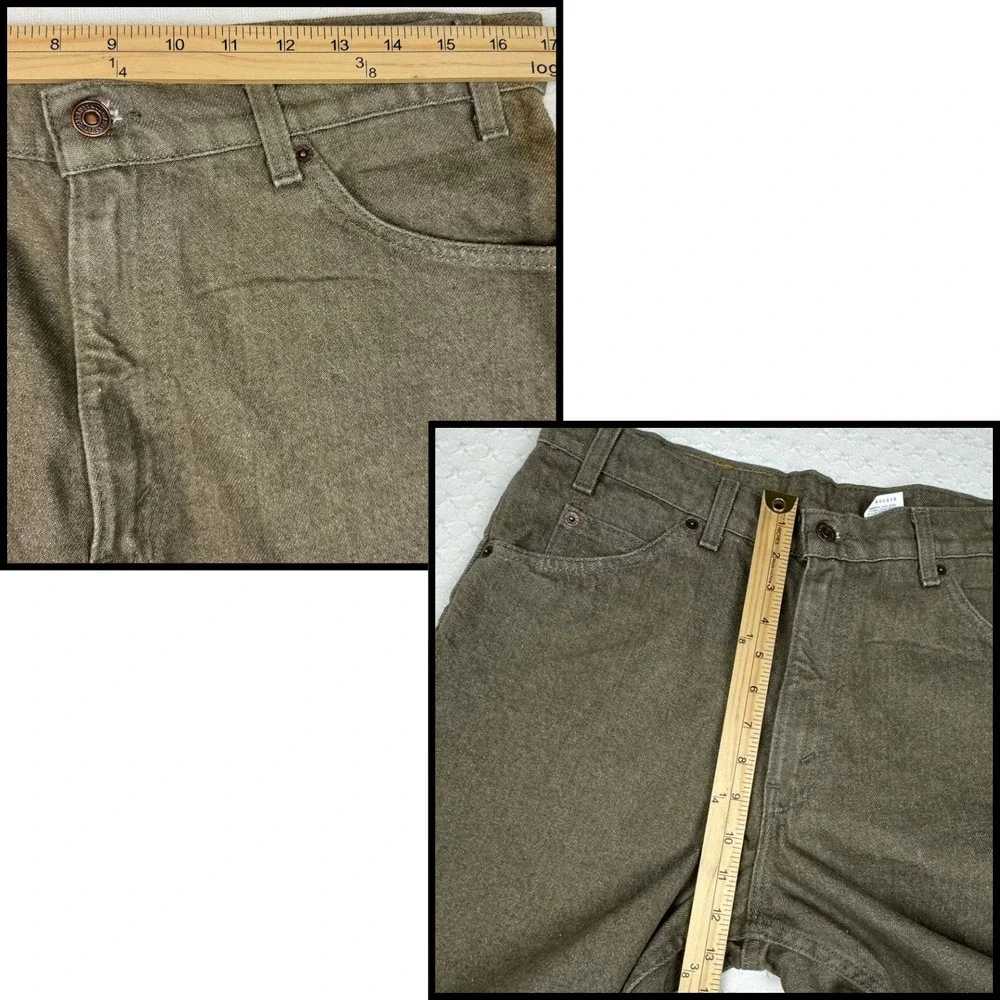 Vintage 90s Levi's 550 Orange Tab Jeans 34x34 (34x35) USA Made Olive Relaxed Fit
